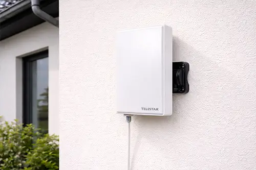 DVB-T Antennen für terrestrischen Fernsehempfang an der Hauswand