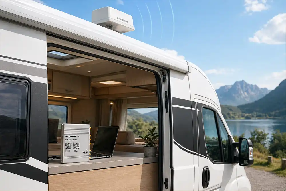 Mobiles Internet im Wohnmobil mit Dachantenne und Router